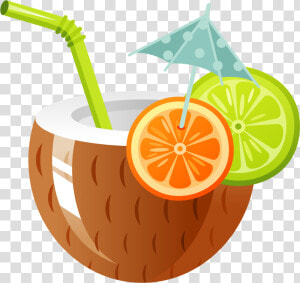 Clipart Umbrella Drink   Coconut Drink Clipart  HD Png Download