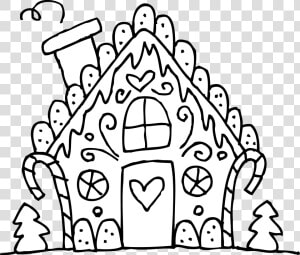 Coloring Pages Gingerbread House Coloring Book Cute   Gingerbread House Coloring Pages  HD Png Download