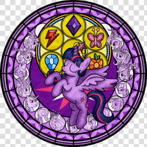 Twilight Sparkle Princess Celestia Pinkie Pie Rainbow   Mlp The Four Princesses Stain Glass  HD Png Download