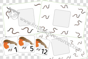 Winter Robin worms Number counting Activity   Cartoon  HD Png Download