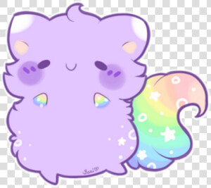 Purple Rainbow Blush Cat Kitty Kawaii Cute Kawaiicute   Kawaii Cute Chibi Animals  HD Png Download