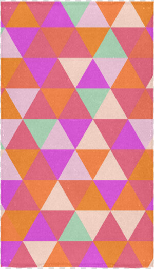 Orange Geometric Triangle Pattern Custom Towel 16 X28   Triangle  HD Png Download