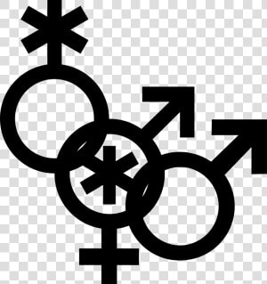 Nonbinary Man And Woman Symbol Interlocked With A Nonbinary   Gender Symbol Icon Non Binary  HD Png Download