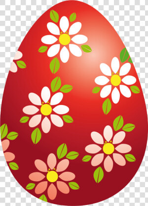 Vector Black And White Library Easter Flowers Clipart   Red Easter Egg Clipart  HD Png Download