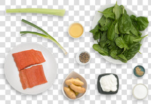 Seared Salmon  amp  Green   Top View Garlic Png  Transparent Png