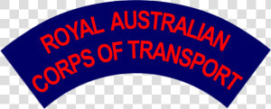 Royal Australian Corps Of Transport Battledress Flash  HD Png Download