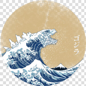 Hokusai Gojira  HD Png Download