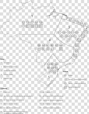 Mapa Das Principais Carências Nutricionais Existentes   Mapa Das Areas Alimentares Do Brasil  HD Png Download