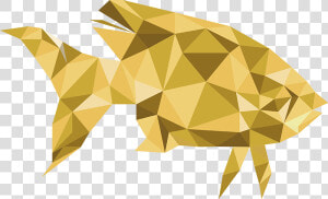 Gold Fish Wall Sticker   Pesce Geometrico  HD Png Download