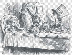 Lewis Carroll Society Of North America   Cartoon Alice And The Mad Hatter  HD Png Download