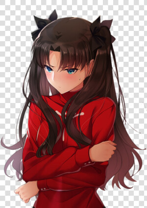  rintohsaka  rin  fatestaynight  anime  darkhair  art   Tohsaka X Male Reader  HD Png Download