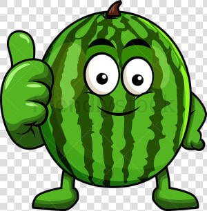 Thumbs Up Watermelon Mascot Making Gesture Vector Cartoon   Cartoon Thumbs Up Clip Art  HD Png Download