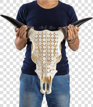 Carved Cow Skull   Firearm  HD Png Download