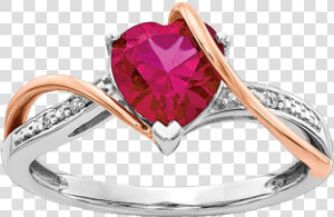 Two Tone Ruby Heart Ring   Pre engagement Ring  HD Png Download