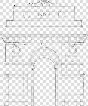 India Drawing India Gate For Free Download   Line Art  HD Png Download