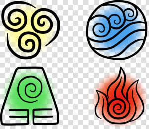 Water Earth Fire Air Avatar Last Airbender  HD Png Download