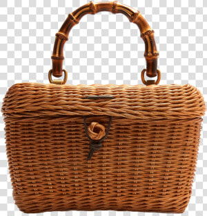 Gucci Cestino Bamboo handle Wooden Basket Bag  HD Png Download