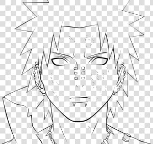 Naruto Pain Clipart Line   Pain Face Naruto Drawing  HD Png Download