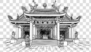 Rome Clipart Ancient Temple   Chinese Temple Roof Sketch  HD Png Download