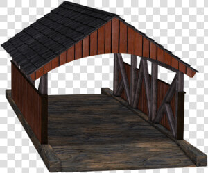 Wooden Bridge With Roof  HD Png Download