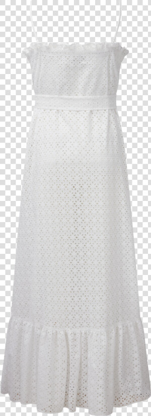 White Eyelet Ruffle Slip Dress   A line  HD Png Download