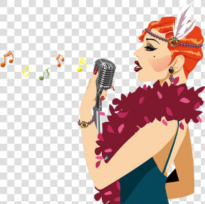 Singing Music Transprent Png   Female Singing Png Cartoon  Transparent Png