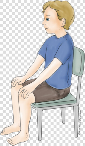 Hero Pose Using A Chair   Sit On Chair Cartoon  HD Png Download