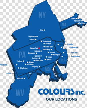 3d Blue Map Of Colours Inc Store Locations With Plot   Poster  HD Png Download