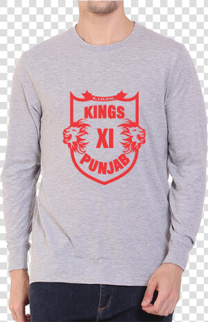 Ipl 04 Kings Xi Punjab Full Sleeve Grey   Rohit Sharma T Shirt  HD Png Download