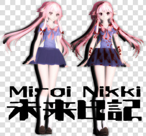 Yuno Gasai  Mirai Nikki   Yuno Gasai Mmd Dl  HD Png Download