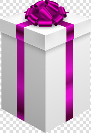 Gift Box With Purple Bow Png Clipart   Gift Box Png Transparent  Png Download