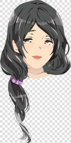 Woman Head Girls Head Black Hair Woman   Anime Woman Dark Hair  HD Png Download