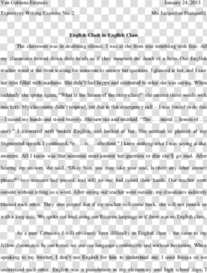 Narrative Essay Example  HD Png Download