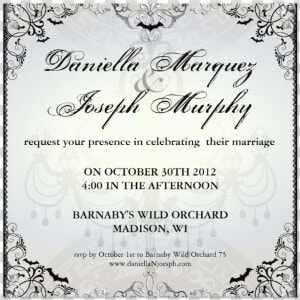 Fancy Gothic Bats Halloween Wedding Invites From Zazzle   Marriage Invitation Fancy  HD Png Download