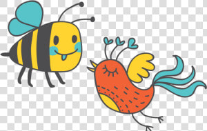 Bees Bird Pencil And   Birds And Bees Clipart  HD Png Download