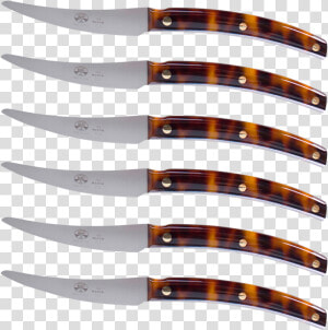 Convivio Steak Knife  Tortoise Set Of 6 0   Bowie Knife  HD Png Download