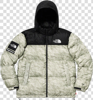 Supreme The North Face Paper Print Nuptse Jacket  HD Png Download