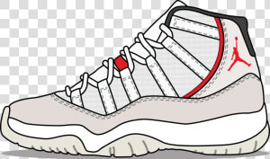 Transparent Jordan 11 Png   Platinum Tint 11 Jordans Drawing  Png Download