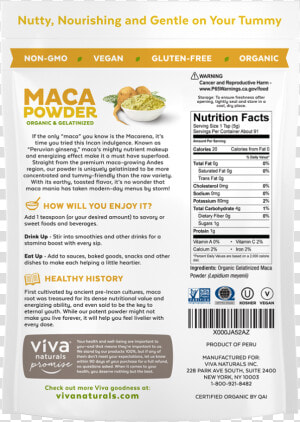 Maca Powder Class   Nutrition Facts  HD Png Download