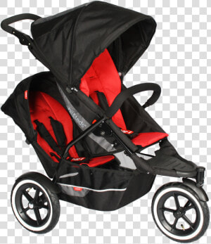 Black Pram Baby Png Image   Phil And Teds Explorer Double Buggy  Transparent Png