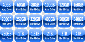 Hard Drive Capacity Icons Clip Arts   Hard Drive Capacity Icons  HD Png Download