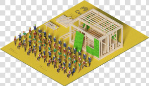 3d Render Lowpoly People Crowd Population Model   Plan  HD Png Download