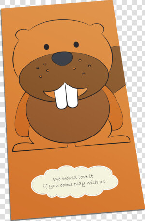 Beaver Postcards Suitable For Individual Childcare    Cartoon  HD Png Download