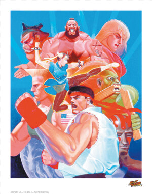 Street Fighter Lithograph Hadouken   Street Fighter Ii The World Warrior Poster  HD Png Download