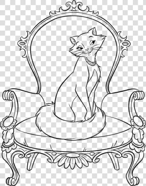 Transparent Mermaid Outline Png   Aristocats Coloring Pages  Png Download