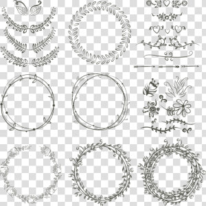 Graphics Ring Wreath Scalable Vector Invitation Laurel   Hand Drawn Circle Wreath Svg  HD Png Download