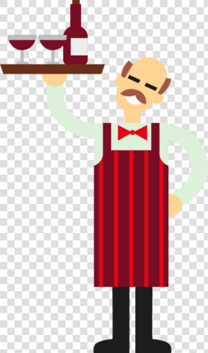 Transparent Waiter Icon Png   Clipart Of A Waiter  Png Download