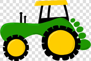 Graphic Freeuse Library Backhoe Clipart Green Tractor   Fußabdruck Tiere  HD Png Download