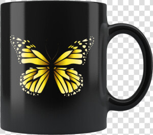 Beautiful Yellow Butterfly Mug Yellow Butterfly Drinkware   Monarch Butterfly On Transparent  HD Png Download