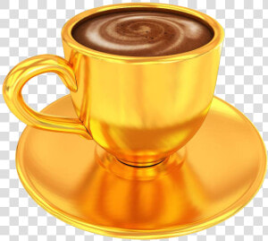 Doppio Coffee Cappuccino Cup Tea Golden In Clipart   Golden Cup Of Tea  HD Png Download